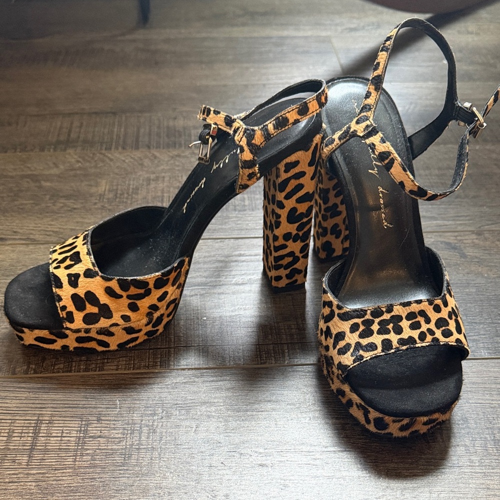 Never Fully Dressed Animal Print Platform Heels